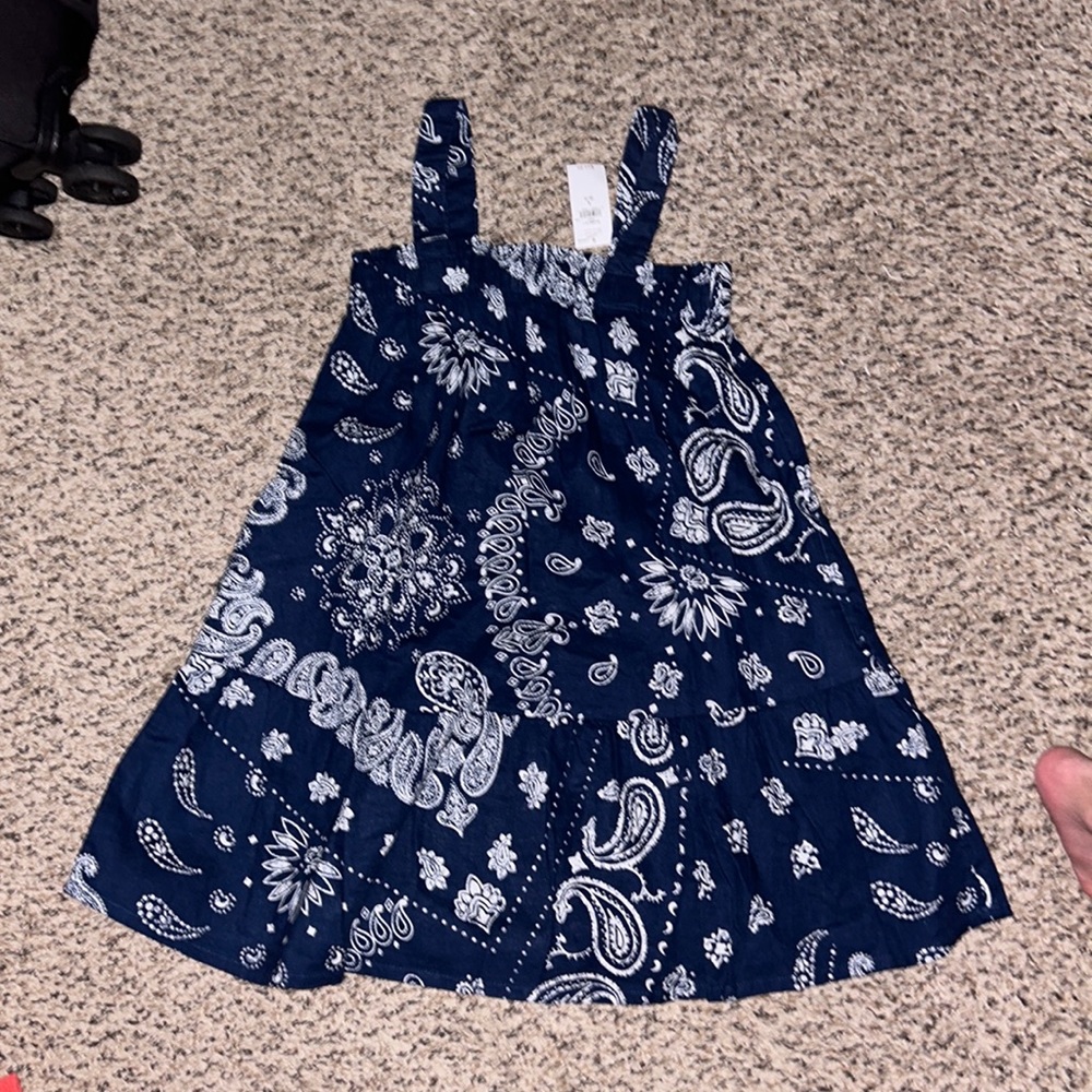 Girls S (6-7) NWT GAP KIDS Tiered Bandana dress in Bandana Blue & White
